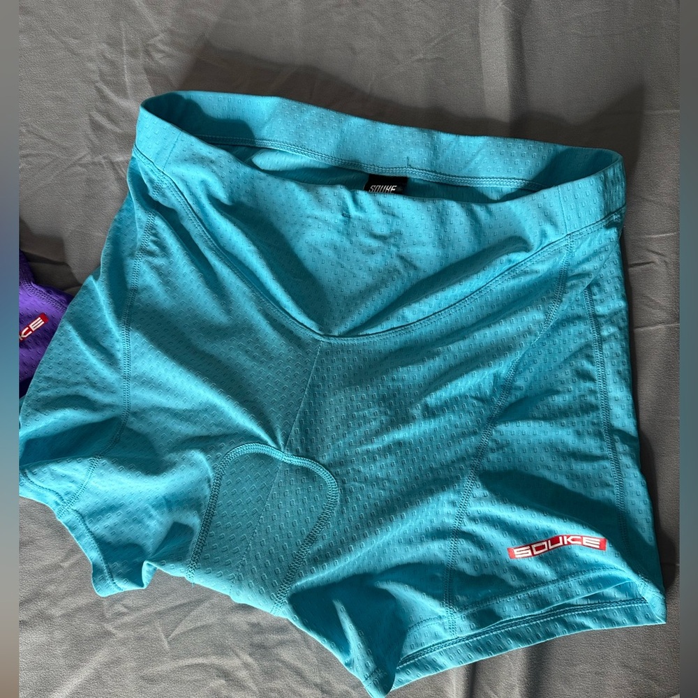 Blue Padded Bike Shorts